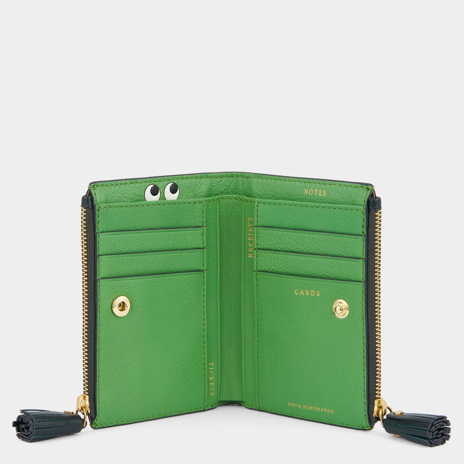 ピーピング アイズ スモール ダブルジップ ウォレット -

          
            Shiny Capra in Ink Green -
          

          Anya Hindmarch JP
